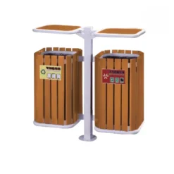 Thùng rác gỗ ngoài trời treo đôi A78-Q