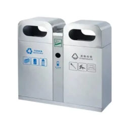 Thùng rác đôi thép không gỉ ngoài trời
