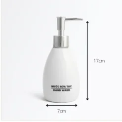 Bình đựng dầu gội, sữa tắm, dầu xả, nước rửa tay bằng sứ Bát Tràng cao cấp – Dáng xoài (300ml)