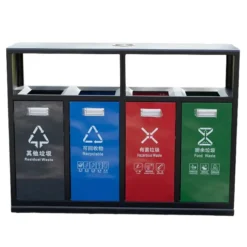 Thùng rác 4 ngăn ngoài trời phân loại rác thải
